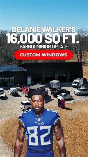 1845 Barndominiums on Instagram: "Luxury Garage with a View! Step inside Delanie Walker’s custom Barndominium near Nashville, TN, where innovative design meets ultimate functionality! This 5,000 sq. ft. garage and event space is more than just a place to store cars—it’s a showroom with a view. Featuring massive windows, this unique layout allows Delanie to enjoy his event area while having a full view of his garage and prized car collection. These custom windows create an incredible connection b