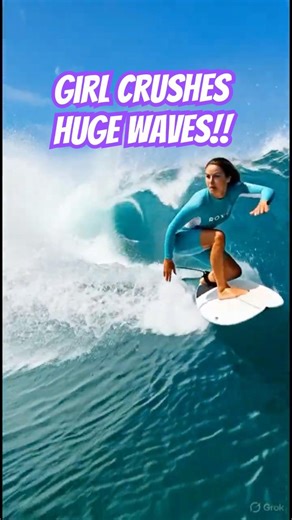 Insane Waves! Pro Girl Surfs Like a Boss 🌊 #surfing #shorts #progirl #viral #ocean