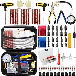 Amazon.com: Car Tire Repair Tool Kit Studding Set, Tubeless Tyre Puncture Repair Kit, Emergency Flat Tire Puncture Repair Patch Set, Heavy Duty Tire Puncture Repair Kit for Bicycles Motorcycles Cars Trucks Bike : Automotive