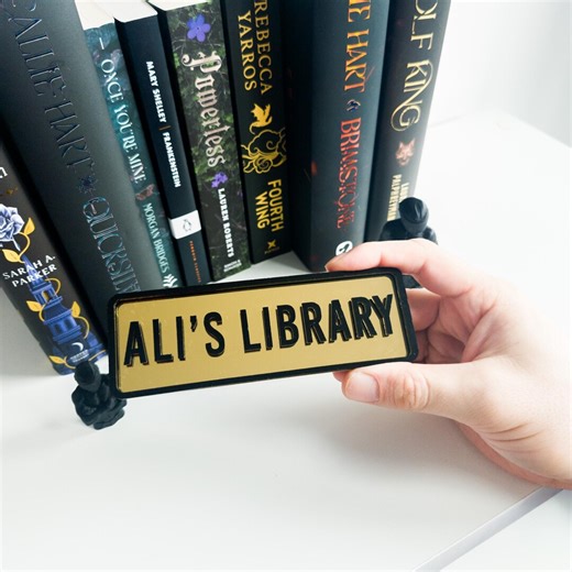 Custom Library Book Shelf Sign - Custom Library Sign - Dark Romance - Reading Gift Bookshelf Decor - Bookish - Etsy Australia