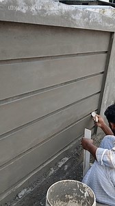 1M views · 5K reactions | Plastering Groove Design Hack #plasteringhack #groovedesign #cementplaster #compoundwall #ExteriorDesign #diyhack #simpletechniqe #tutorial #wallplastering #moderndesign | Dream home maker SKM | Facebook