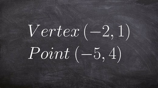 Writing the equation of a parabola given the vertex and a point