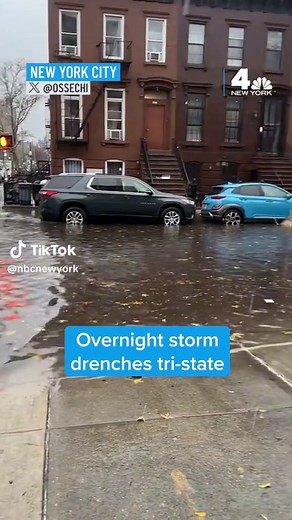 Flooding rains battered the New York area overnight, trapping dozens in multiple cities, as 60 mph winds uprooted trees and knocked out power across the region.
