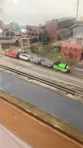 Bachmann N Scale Percy on Time Machine N Scale Layout #shorts #nscale #percy #thomasandfriends