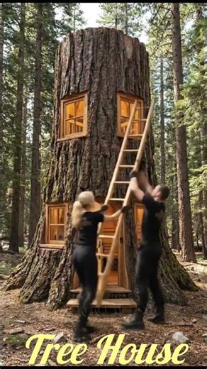 Magical Tree House Inside a Giant Tree #shorts #viral #trending
