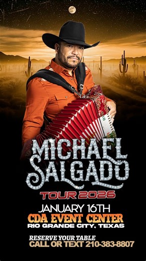 ‼️🌵🔥 RIO GRANDE CITY, TEXAS 🔥🌵‼️ It’s been a minute since I’ve been back… BUT IN 2026, I’M COMING BACK. 🤠🔥 🎤 LIVE PERFORMANCE JANUARY 16 2026 📍 CDA Event Center 🏢 201 E. Fourth Street 📅 2026 This one’s gonna be BIG. LOUD. UNFORGETTABLE. 🎟️ TICKETS ON SALE NOW ⬇️⬇️⬇️⬇️⬇️⬇️⬇️⬇️ https://www.yiiu.vip/events/details/50 🪑 VIP TABLES ARE LIMITED — RESERVE EARLY 📲 CALL OR TEXT: 210-383-8807 For tickets, tables & info Rio Grande City… LET’S MAKE HISTORY. 🔥🎉 I’ll see you there 🤠🌵 | Michae