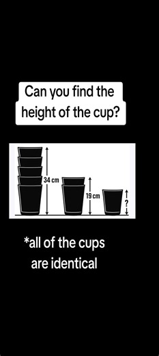 Solving the Height of Identical Cups in Maths Challenge