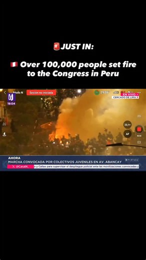 Alien Invasion on Instagram: "Over 100,000 people set fire to the Congress in Peru. #share #truth #knowledge"