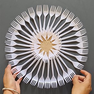 diy plastic spoons craft ideas - best out of waste | My Arts & Crafts