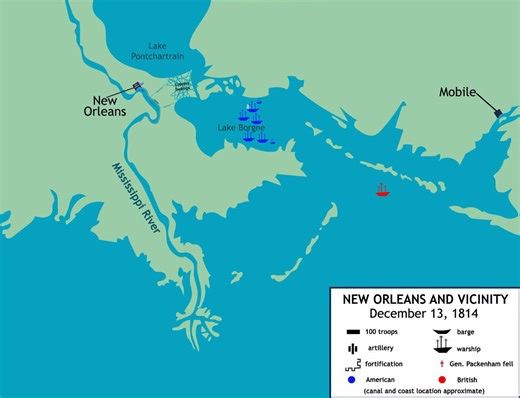 The Battle of New Orleans, c.1815 (Louisiana, USA)