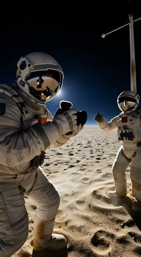 Astronaut Captures Historic Lunar Flag Photo! 🌕📸 Iconic Moon Moment