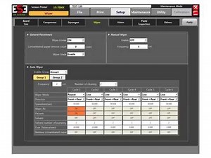 ESE SMT Screen Printer — Programming Screens
