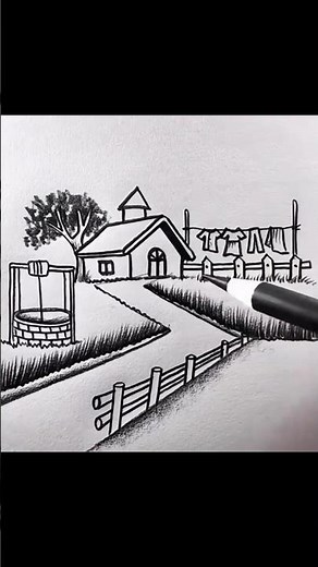 Mesmerizing Morning Shine Sunrise Drawing Scenery with Pencil ✏️📝 | Relaxing Art for Beginners