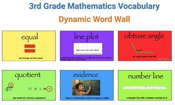 3rd Grade Mathematics Vocabulary Dynamic Word Wall