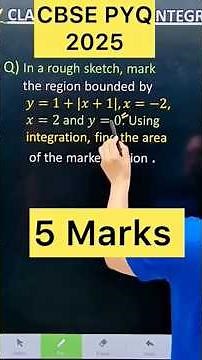 Q) In a rough sketch, mark the region bounded by 𝑦=1+|𝑥+1|,𝑥=−2, 𝑥=2 and 𝑦=0. Using integrati