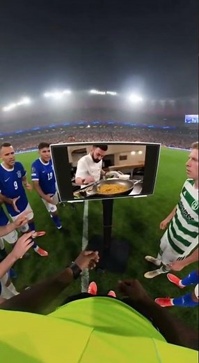 VAR Screen Shows Cooking Show During Offside Check