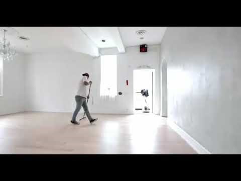 Applying waterbase finish using T bar