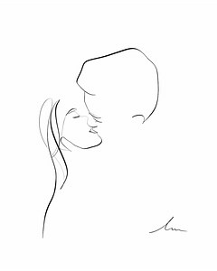 Custom Line Art Portrait • Minimalist Digital Illustration • Couple, Family or Pet Drawing • One Line Style Wall Art Gift - Etsy