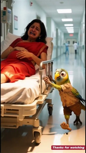 Poor parrot helps pregnant woman #parrot #ai #anime