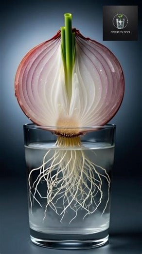 Onion Regrowth Timelapse in Glass Water 🌱 | Root Growth Experiment 4K Macro | Kitchen to Roots