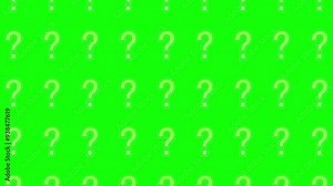 Question mark Green Screen pop up animation motion graphic with chroma key clip template 4k Background. Easy removed green screen. High resolution. Ultra High Definition, 4k video.