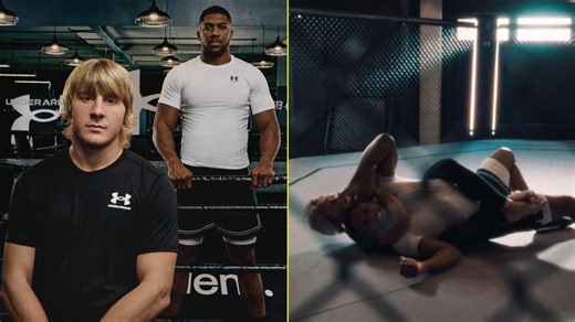 Anthony Joshua left in hysterics as Paddy Pimblett takes down and ‘chokes’ boxer in training session