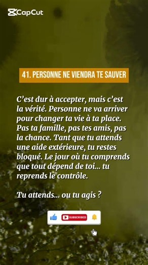 Personne ne viendra Te Sauver #mindset #citation