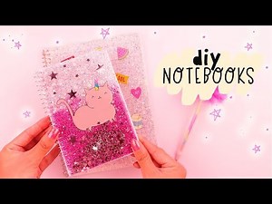 Diy THE CUTEST NOTEBOOK COVERS!!| glitter & transparent!! | #BackToSchool | COOKIES IN THE SKY