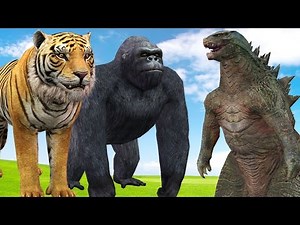 Animals Finger Family | Godzilla Finger Family Songs | Dinosaur Cartoons Nursery Rhymes For Children