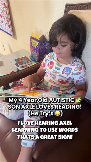 4-Year-Old Autistic Son Axel Loves Reading (He Tries!)