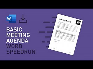SPEEDRUN, Basic Meeting Agenda Template | Microsoft Word Tutorial [FREE DOWNLOAD]