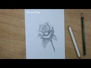 How To Draw A Rose with Pencil step-by-step Drawing Tutorial طريقة رسم وردة بالرصاص خطوة بخطوة سهل