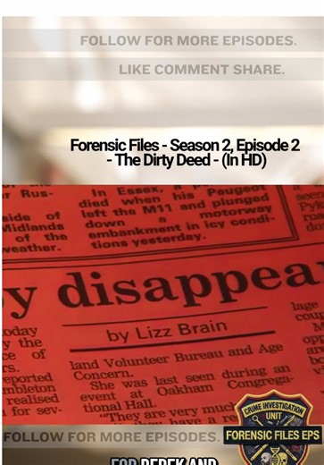 Forensic Files - Season 2, Episode 2 - The Dirty Deed - (In HD) Part 1 Review Rating 9/10 Copyright Disclaimer: - Fair dealing for criticism, review or quotation is allowed for any type of copyright work. #forensics #forensicinvestigation #peterthomas #Crimelnvestigation #TrueCrime