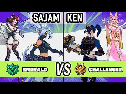 2XKO ▰ Sajam (Akali / Ahri) vs Ken (Caitlyn / Ahri) ▰ High Level Gameplay