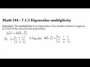 7.2.1 Eigenvalue multiplicity