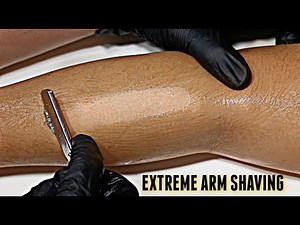 SHAVING HISPANIC GIRLS ARMS *EXTREME* Straight Razor Tutorial HD