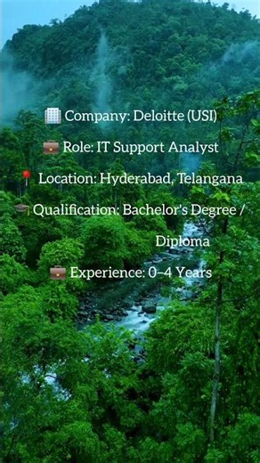 Deloitte Hiring IT Support Analyst 🔥 | Hyderabad Jobs | Freshers & Experienced Apply Now