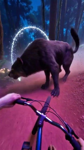 a monkey rides through the jungle