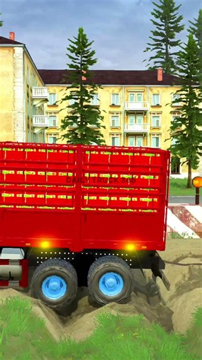 SpinTires MudRunner | Truck Simulator Ep 401 | Dump Truck Towing Log Truck Through Ruined Dirt Road