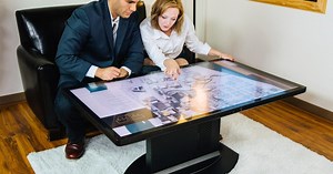 4K multitouch coffee table supports “tangible” objects