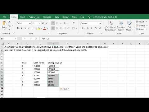 How to assess a project Payback and Discounted payback Excel method