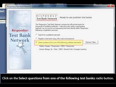 Downloading and Opening a Respondus Test Bank