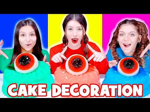 ASMR Jelly Eyeballs Cake Decoration Eating Sounds