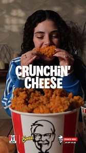 The crunchiest, cheesiest collab is here. 🧀 New KFCxCheetos Crunchin' Cheese chicken with a Cheetos sprinkle. 😋 Order now! #KFCArabia #PartnersInCrunch #CrunchinCheese | KFC