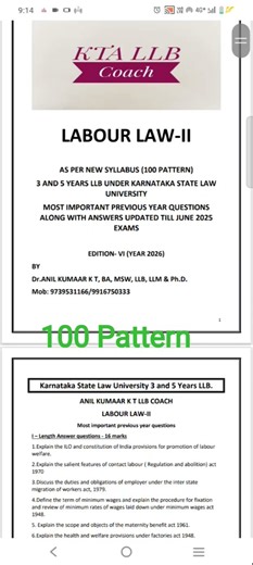 KSLU 3 and 5 Years LLB all new edition 6 notes available contact:9916750333/9739531166