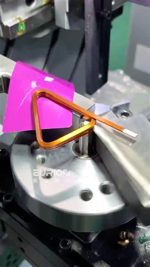 Fully Automatic Axial Flux Motor Coil Winding Machine with 4-Side Laser Stripping. #lasermachine