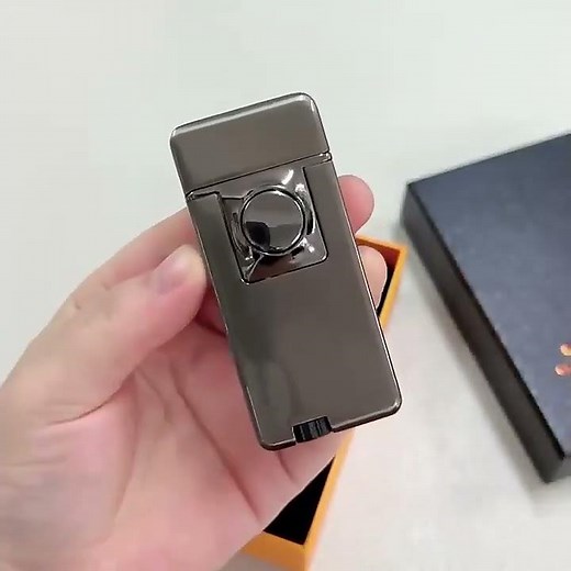 Dual Burner Butane Soft Flame & Jet Torch Lighter with Round Button