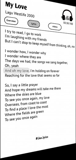 My Love - Lagu Westlife 2000