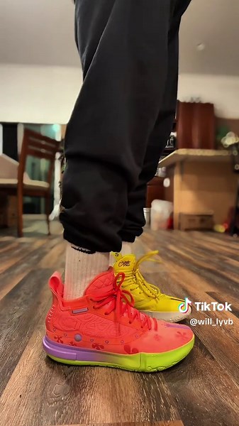 Replying to @David_-_manco__ should we use them for volleyball or basketball though 🤔😂 Joker 1 SpongeBob & Patrick #volleyball #volleyballshoes #basketballshoes