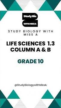 Grade 10 Life Sciences 1.3 Column I & II Question | DNA Replication & Cell Cycle #grade10